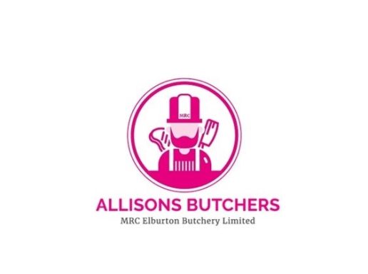 Logo of Allisons Butchers featuring a graphic of a butcher with tools.